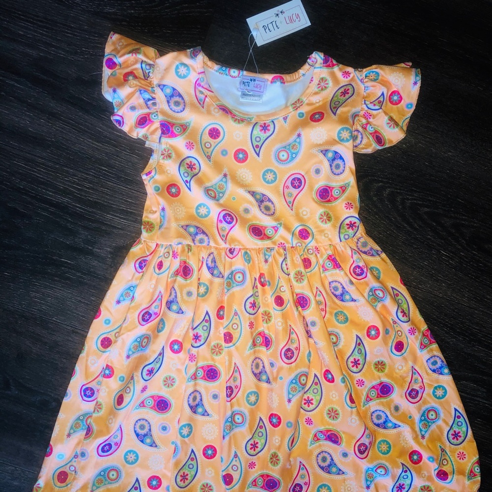 NWT Orange Paisley Boutique Dress